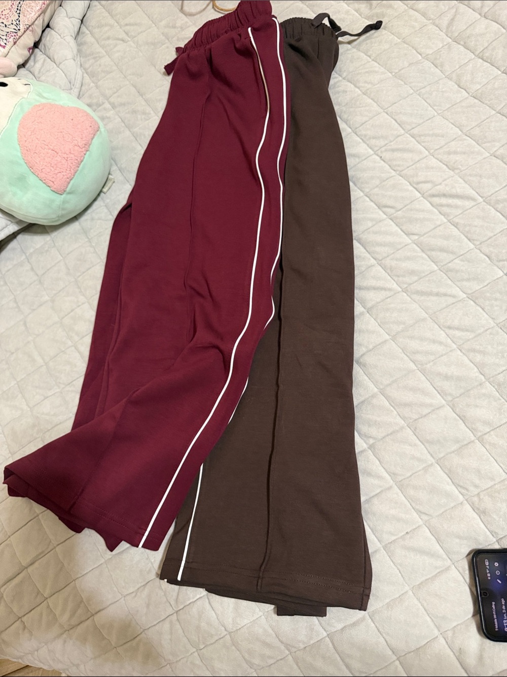 SO Girls' Burgundy and Brown Maxi Skirts with White Piping